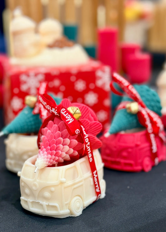 The "Holiday Hauler" Vintage Van & Tree Soy Candle